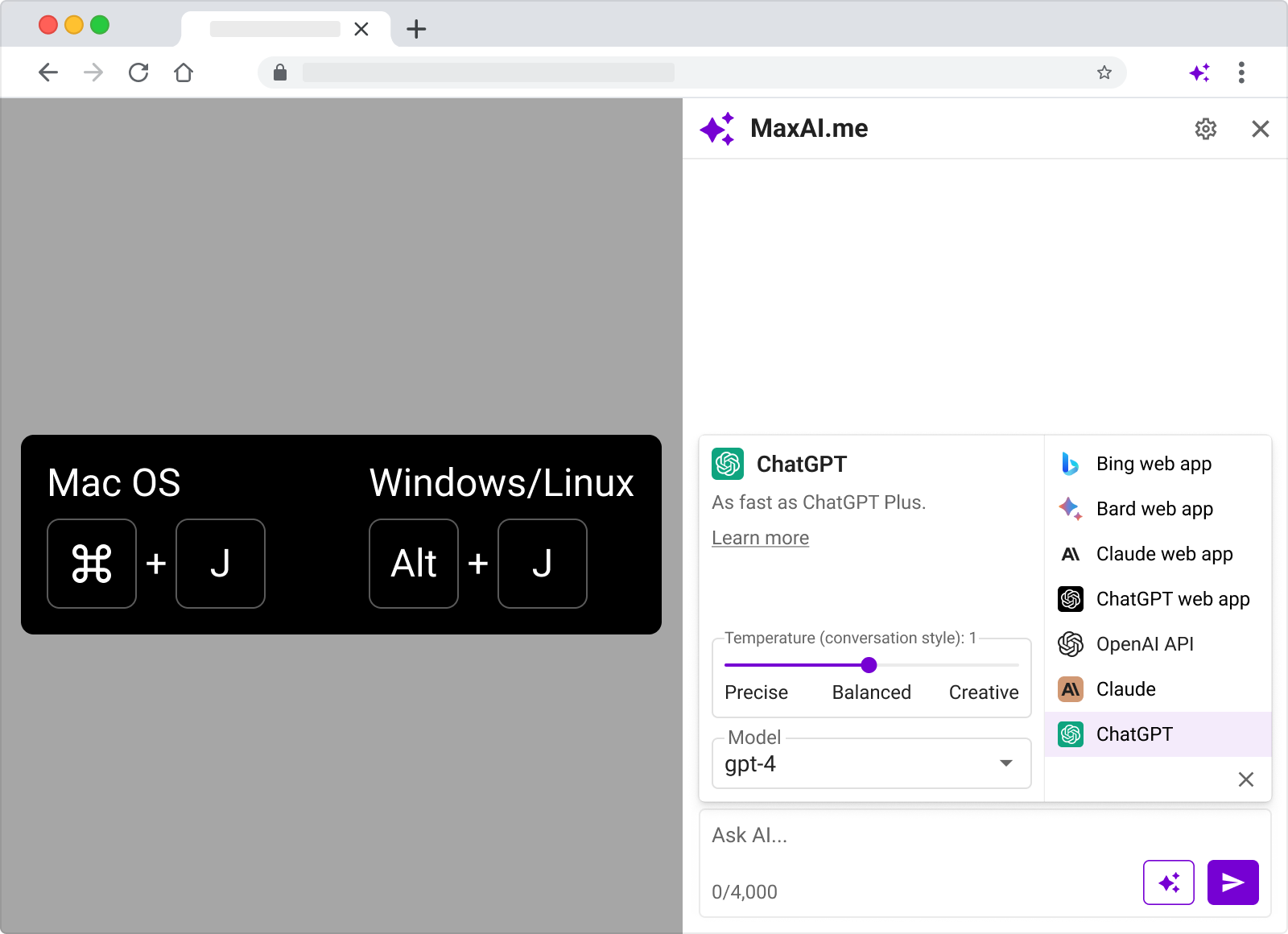 Fastest access to ChatGPT